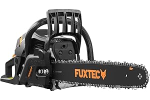 Fuxtec Tronçonneuse Thermique 46 cm - 18 Pouces FX-KS255 Black Edition 54cm3 2 Temps Essence 2,3kW Élagage Ébranchage Bois De Chauffage