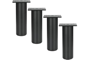 Qrity 4 Pezzi Gambe per Mobili Piedini per Mobili in Lega di Alluminio Piedini per Cucina Piedini per Divani Gambe per Tavoli in Metallo 120mm,Nero