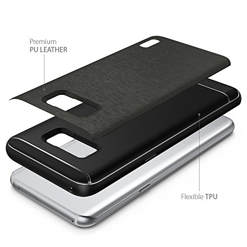 Funda Samsung Galaxy S8 2017 Ringke  Flex S  Funda Elegante Duradera Recubierta Texturizada de Cuero TPU Flexible con Protecci  n Contra Impactos Avanzada - Gris Gray