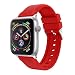 Produktbild MuSheng Armband für Apple Watch Series 4 44mm, Weich Silikon Sport Ersatz Verstellbares Uhrenband Erhältlich Band für Apple Watch Series 4 (Rot)