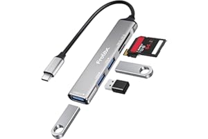 FROTOX Czytnik kart SD/Micro SD, 5 w 1 Adapter USB C z Czytniki Kart SD TF, 1 USB 3.0, 2 USB 2.0, Multiport Hub USB C do PC, Laptop, SD/Micro SD/TF/SDHC/SDXC/MMC itp.