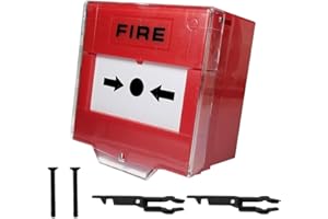 Alnicov Punto di Chiamata ripristinabile Protezione per Copertura Ascensore con Sirena d'allarme, plastica Rossa, Interruttore di Rilascio Serratura Porta Uscita di Emergenza