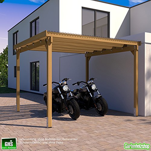 GHS Unterstand 3×3 m zum Grillen, Überdachung Gartengeräte, Motorräder und Gartenmöbel - 2