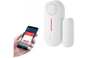 Chatthen alarmas para casa, sensor puerta wifi, Tuya inteligente con sistema de alarma de domotica para el hogar de APP de notificación gratuita, compatible con Alexa/Google Home, 100dB & Parpadea