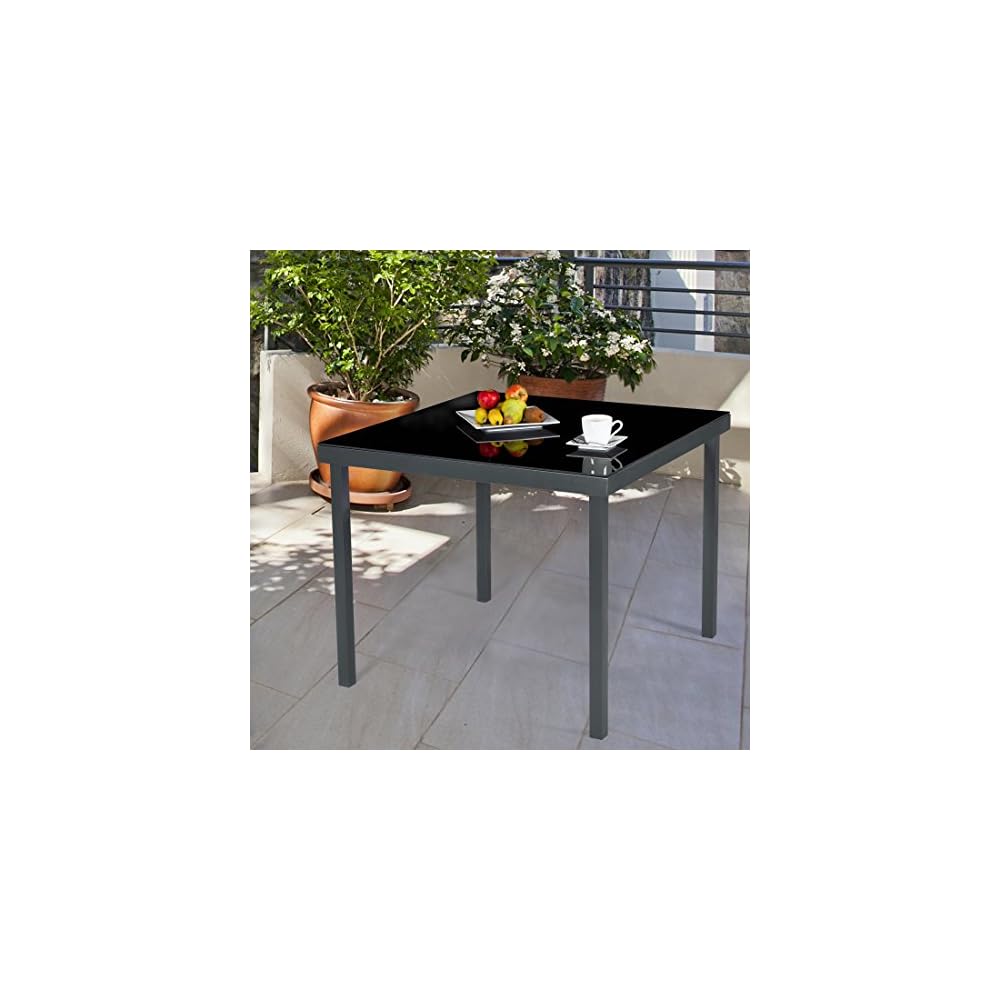 Ultranatura Gartentisch mit Glasplatte der Serie Korfu, Terrassentisch