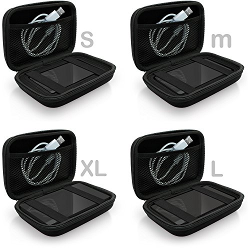 igadgitz Schwarz EVA Hart Festplattentasche Schutzhülle für Toshiba Stor.E Aiv TV Kit, Canvio Ready, Canvio Plus, Canvio Basics, Canvio Aeromobile, Canvio Aerocast Tragbare Externe Festplatte Etui Case - 3