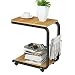 Produktbild soges Laptoptisch Beistelltisch Pflegetisch PC Notebook Tisch Laptopständer Notebookständer mit Rollen und Ablagefläche für Bett und Sofa, Größe 51 x 30 x 56 cm, Schwarz KH02-OK-M