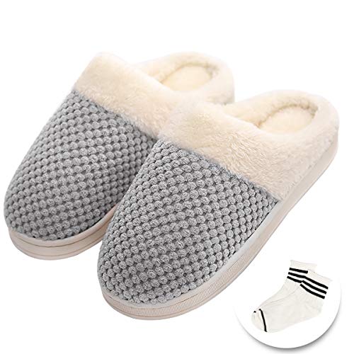 Tencoz Warm Slippers, Slippers Winter Warmth Comfortable Plush Slippers Indoor Home Slippery Soft Soft Slippers