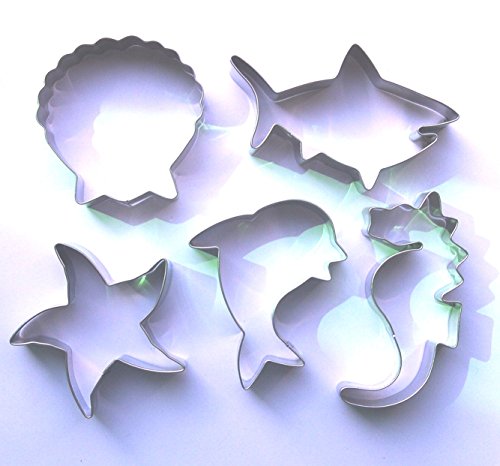 Ocean Creature Cookie Cutter Seepferdchen Seestern Dolphin Shark Shell Biscuit Edelstahl Fondant Form zum Backen Set