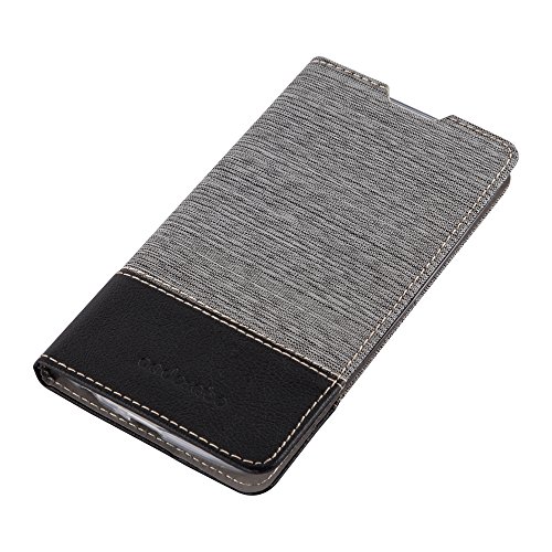 LG K10 2016   M2 Funda Estilo Libro en GRIS NEGRO de Cadorabo  Dise  o TELO-CUERO-ARTIFICIAL      Cubierta Protectora con Cierre Magn  tico  Tarjetero y Funci  n de Suporte     Protecci  n Carcasa Caja Etui Case Cover