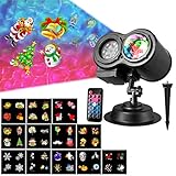 led logo projektor amg 【Doppel-Fass Projektions Lampe】LED projektor mit doppelter Projektions Wirkung, kann die fließende Farbe Wasser Rippel an Wände, Decken, Höfe usw mit schönen Farben projizieren. Projektionslampe ist mit 12 verschiedenen Dias kombiniert, Schneeflocken, Davidshirsch, Ostereier, Weihnachtsmann, Schädel, Augapfel usw. um die Atmosphäre und den Spaß zu erhöhen