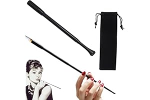 AFCJLTO porte-cigarettes fins,Porte-cigarettes électriques,Long Porte-Cigarettes Extensible- Pour femme, Pour carnaval, décoration de fête, cosplay(Noir)