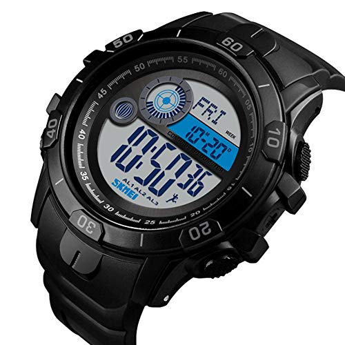 Preisvergleich Produktbild Juman634 männer Smartwatch Multifunktions Mode Sport Elektronische Uhr Schrittzähler Kompass Metronom Wasserdichte Uhr Schwarz