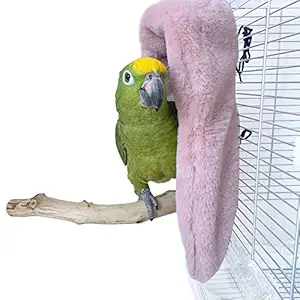 QBLEEV Cozy Corner Fleece Bird Blanket??�Parrot Cage Snuggle Hut Cuddle Nest Hanging Toy??�Small Animals Shelter Covers Plush Bedding for Parakeet Cockatiel Lovebirds Pigeon Eclectus