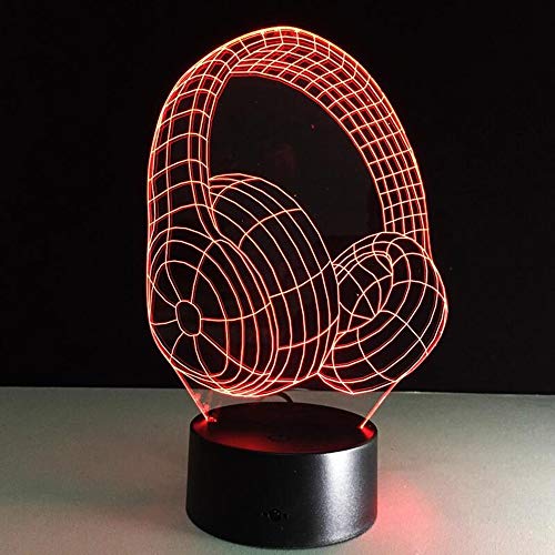 Preisvergleich Produktbild J.SUNUN Nachtlicht, kreative LED-Nachtlichtkopfhörergitarrenkamer... Bunte geführte Tischlampe (Color : Colorful Remote Control Beats)