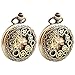 Produktbild ZYX Taschenuhr, mechanische mechanische Taschenuhr, römische Skala, hängende Kettenradbewegung, beiläufige Taschen- und Armbanduhr, Kupfer (2 Packungen)