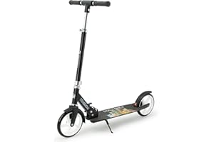 TENBOOM Roller Kinder 10 Jahre, Aluminium Tretroller klappbar Cityroller Höhenverstellbar, Roller Kickscooter mit handbremse und Glocke für Kinder 8 Jahre und Erwachense
