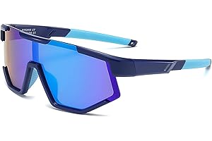 LOJUDI Polarisiert Fahrradbrille Kinder Sonnenbrille - Sportbrille Verspiegelt Mädchen Jungen Schnelle Brille Jugendliche UV Schutz Sonnenbrillen