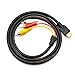Price comparison product image DSHS HDMI to RCA Cable, HDMI Male to 3RCA AV Composite Male M/M Connector Adapter Cable Cord Transmitter (NO SIGNAL CONVERSION FUNCTION), One-way Transmission from HDMI to RCA - 5ft/1.5m Black