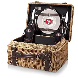 NFL San Francisco 49ers Champion Picnic Basket with Deluxe Service for Two, Black