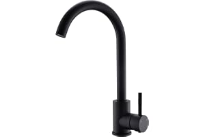 AIMADI Miigeur Cuisine Robinet de Cuisine Mono Commande Rotation 360° Robinet Évier Modern Design Inox 304 Noir