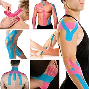 AURION Kinesiology Tape Waterproof Uncut Muscle Support Tape for Sports Injuries (Pink)