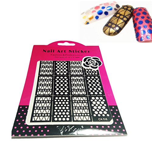 Goldenssy 1x Template Model Sticker Decal Pierced for Nail Art Stamping Prints Pattern Spots