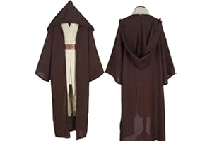 BSNRDX cartoon Costume Adult Party Men Black Brown Cloak Tunic Hooded Uniform cartoon Cosplay Christmas Halloween Cosplay Party Knight Hoodie Cloak Jedi RobecartoonUniform