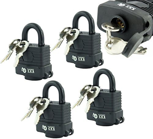 Target TL171 Pack of 4 - Waterproof Weatherproof Heavy Duty Padlock - 3 Keys Per Lock - Fully Coated - Designed to Use Outdoors
