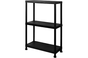 DMD Collective – 3-Tier Shelving Unit, Heavy Duty Storage Rack – 20kg Max Capacity Per Shelves, Racking Shelving Unit Warehouse, Garage, Shed, and Workshop