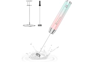 Maestri House - Espumador de leche eléctrico, recargable, espumador de leche, batidor de acero inoxidable, resistente al agua, portátil, mini batidora de 2 batidoras para café, lata, capuchino, matcha