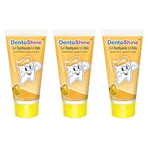 DentoShine Gel Toothpaste for Kids (Mango, Pack of 3 (80 g Each))