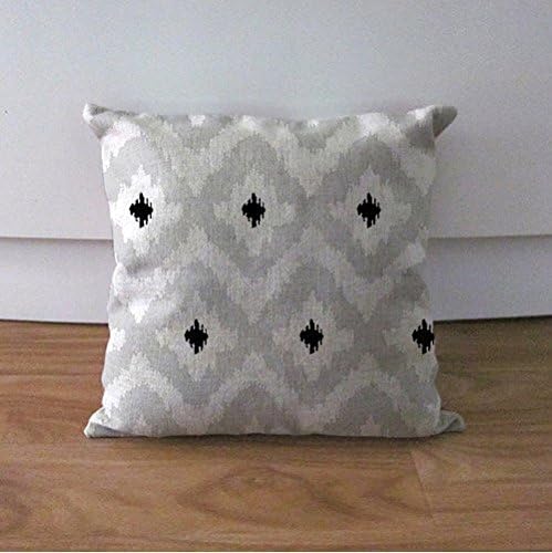 Gray Geometric pillow cover Ikat geometric cushion case 18"x18" couch throw pillow case decorative accent cushion case lumbar pillow case