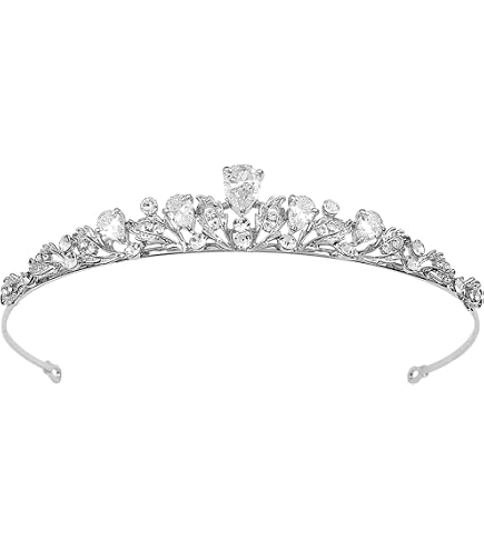 AMAXRcsy Corone per Capelli per Donna Moda Semplice Foglia di Cristallo Diademi da Sposa Corona Principessa Strass Diadema Accessori per Capelli da Sposa Corona (Colore : Oro Bianco) (Gold Blue B