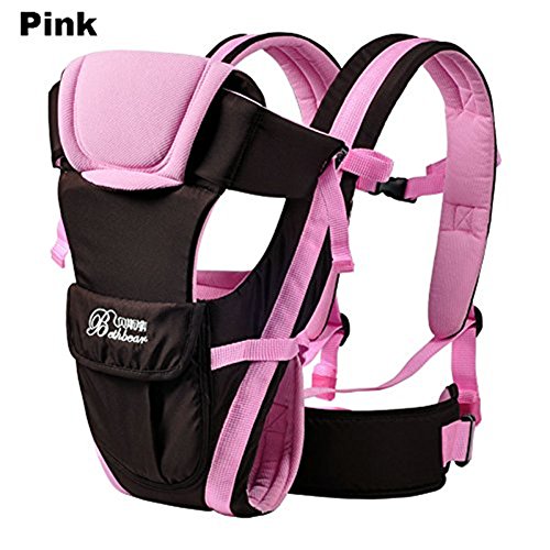 ELENKER™ Adjustable 4 Positions Carrier 3D Backpack Pouch Bag Wrap Soft Structured Ergonomic Sling Front Back Newborn Baby Infant Pink