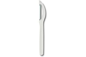 Victorinox Éplucheur universel avec lame pendulaire pour fruits et légumes – Extra tranchant – Lame dentelée/double tranchant – Fabriqué en Suisse – Édition limitée Blanc