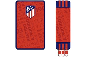 CYPBRANDS ATLETICO DE MADRID - Estuche, con Cremallera, Plumier 3 Pisos, Con Material Escolar, Color rojo, Producto Oficial (CyP Brands)