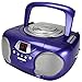 Price comparison product image CD Player for Kids Boombox for Children Portable Players Ghetto Blaster with Radio for Girls or Boys. Compatible with MP3 Players, iPhone, iPad, iPod Via AUX (Purple)