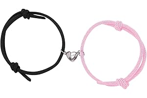 VGWON Bracciale Magnete Anima Gemella, Regalo per Coppia Lui Lei Fidanzata Fidanzato, 2pcs Amore Magnete Intrecciato a Mano Corda Braccialetti di Corrispondenza