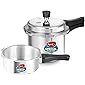 Pigeon by Stovekraft (14331) Aluminium Pressure Cooker Combo 2 Litre and 3 Litre Induction Base Outer Lid (Silver)