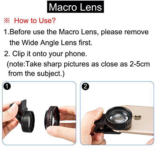 Obiettivo universale con clip, per smartphone, obiettivo per fotocamera HD 