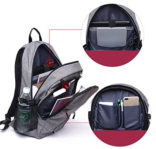 Student Rucksack  ACMEDE Laptop Rucksack 15 Zoll Notebook Computer Schulrusack Schultasche Top-Model Uni Rucksack mit USB Charging Port f  r Smartphon