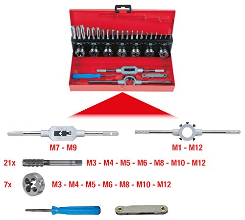 KS Tools 331.0632 HSS Gewindeschneidwerkzeug-Satz in Industriekassette, 32-teilig - 2