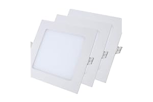 AntDau71® Set 3 Faretti LED da Incasso Quadrati 18W 6500K in Alluminio per Cartongesso, Plafoniera LED Soffitto Interno, Luce LED Bianca Fredda 22x22cm - CW617