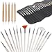 TRIXES Nail Art Brushes 20pcs Nail Art Design Painting Detailing Brush & Dotting Bundle Kit with Black Case