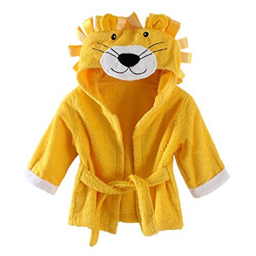 LittleSpring Baby Girls' Bathrobe Animal Cartoon Size 0-3T Yellow