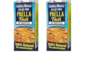 Bouillon Paella Facile Gallina Blanca (Lot de deux briques de 1 litre- Total 2 litres)