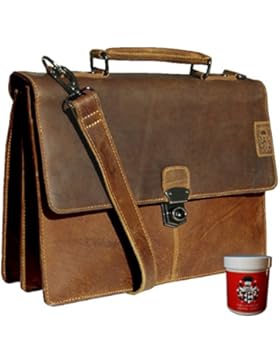 BARON of MALTZAHN Aktentasche ARCHIMEDES, 36 cm, braun, Leder + Lederpflege