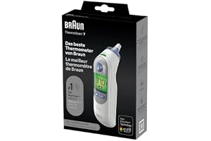 Braun ThermoScan 7 BRAIRT6520 Termometr do Ucha, Biały | Technologia Age Precision | Wyświetlacz cyfrowy z kolor. tłem | Przyjazny dla noworodków i niemowląt