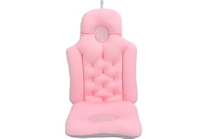 ANKROYU Supporto per schienale e poggiatesta per vasca da bagno per testa, collo, spalle e schiena, cuscino per vasca da bagno per tutto il corpo, schienale per cuscino per vasca(Rosa)